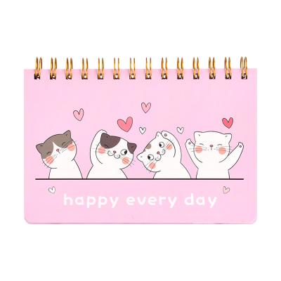 China Cute Cartoon Cute Pink Tea Cat Diary Student Happy Student Notebook and Office Loose-leaf Kawaii Tea Cat Cartoon Mood Notebook Sublimation Stationery for sale