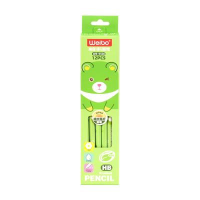 China office & High Quality 12pcs School Pencil Drawing Pencil Set Cartoon Hexagonal Design HB Smooth Marking Pencil With Eraser For Student Writing Pencil for sale