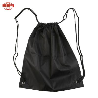 China Promotional Drawstring Logo Printed Folding Sport Backpack Drawstring Bag Pull String Bags for sale