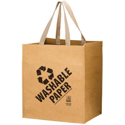 China Recyclable Promotional Grocery Packaging Paper Bag With Custom Logo for sale