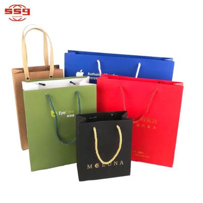 China Recycled Materials OEM Logo Printing Luxury Gift Paper Custom Retail Cheap Shopping Bag for sale