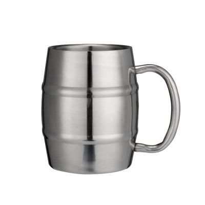 China Durable 12oz, 15oz, 16oz, 18oz Double Wall Beer Mug, Stainless Steel Beer Mugs Double Wall Barrel Shaped Insulated Traveler Tumbler for sale