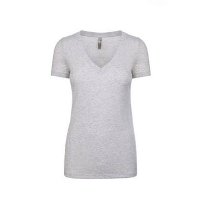 China OEM Ladies Anti Shrink Short Sleeve T-shirt Deep V Neck Tee for sale