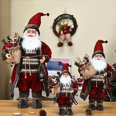 China Chirstmas Decor 60/45/30cm Large Santa Claus Merry Christmas Decorations for Happy New Year 2023 Cloth Knitting Home Clothes Doll Window Decor for sale