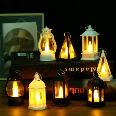 China Christmast Ornament Wedding Decor Metallic Moroccan Plastic Favors Holographic Stars Flameless Christmas Light Mini Candle Lanterns for sale