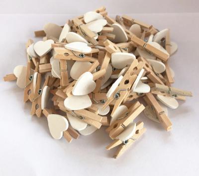 China Behind Doors/On Walls 2023 New 50Pcs/Set Wooden Clips Love Heart Peg Cute Clothespin DIY Wedding Decoration Craft Peg Clothespin for sale