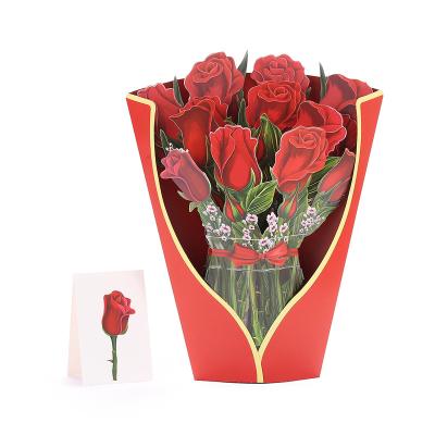 China Europe Flower Card Auto Flora 3D Greeting Card For Birthday Mothers Father's Day Graduation Wedding Anniversary Get Well Sympathy for sale