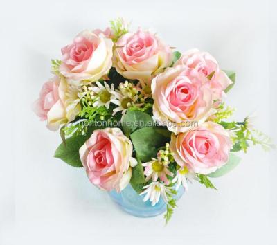 China Resuse Seven Flower Rose Heads Bouquet Artificial Fake Flower Decoration SF0210 for sale