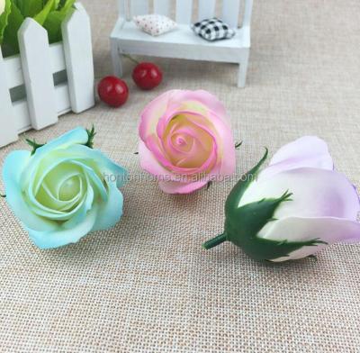 China Plastic and Silk Single Spray Rose Soaps Flower Heads Wrapped Wedding Supplies Gifts Goods Favor Fake Rose Soap Bathroom Accessories SR003 for sale