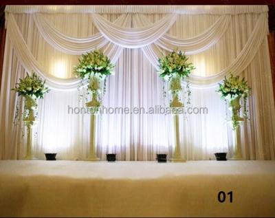 China 3*6m Festival Wedding Party Stage Celebration Background Satin Curtain Drape Pillar Ceiling Backdrop Wedding Decoration Veil WT016 for sale