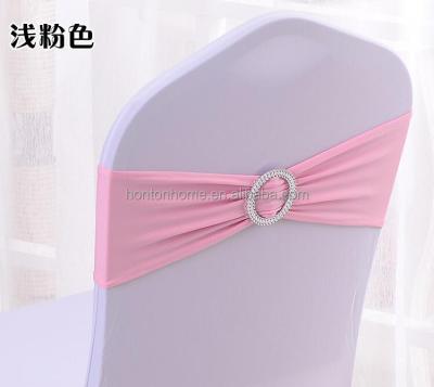 China Reusable Spandex Lycra Wedding Chair Cover Sash Bands Wedding Party Birthday Chair Buckle Sash Decoration Colors WT032 Available for sale