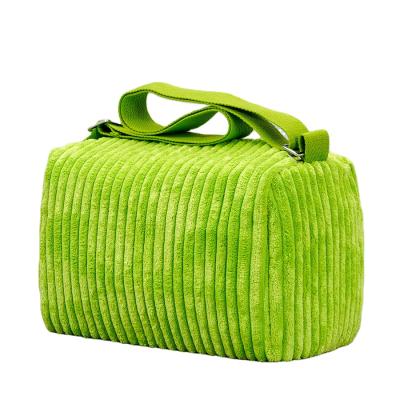 China Fashion Fashion Women Clips Pattern Corduroy Pleated Cosmetic Bags Ladies Clutch Bag for sale