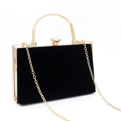 China New retro style suede hand maker velvet party bag custom made single shoulder bag diagonal chain bag for sale