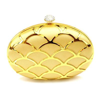 China Cool Gold Metal Style Purses Evening Clutch Fashionable Stain High Quality Top Material Clips Purse For Woman for sale