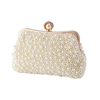 China New Fashion Hot Selling Luxury White Pearl Dinner Bag Fashion Women Grab Handbags For Women for sale