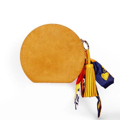 China High quality hot sale suede cloth round clutch bag elegant women multi color customizable style multiway for sale