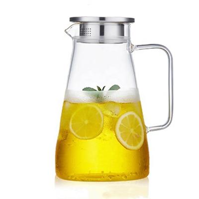 China High Borosilicate Glass Water Jug Viable Custom Handmade Heat Resistant Transparent Drink Glass Pitcher for sale