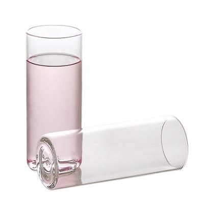 China Modern Custom Pyrex Milk Transparent Handmade Heat Resistant Drink Mugs Borosilicate Glass Single Wall Mug for sale