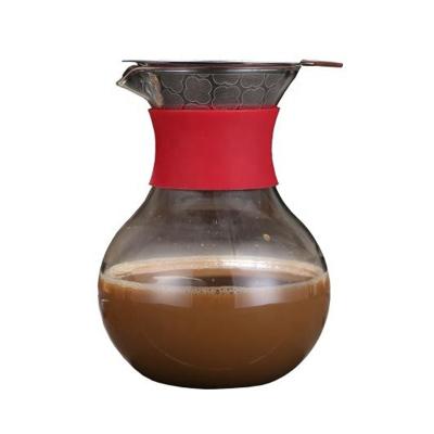 China Hot Selling Heat Resistant Pyrex Viable Big Spill Over Coffee Maker Dripper Glass Coffee Pot for sale