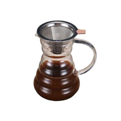 China High Sustainable Handmade Heat Resistant Transparent Borosilicate Glass Coffee Pot for sale