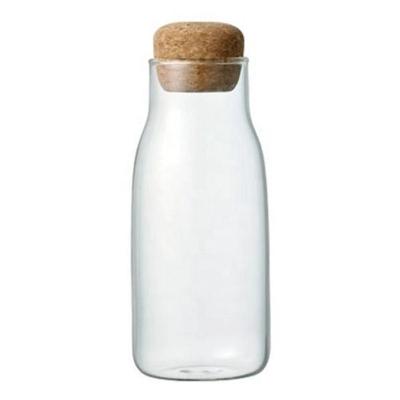 China Viable Popular Cereal Sugar Storage Container With Airtight Cork Lid Food Grade Kitchen Glass Jar for sale