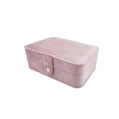 China High-end Recyclable Jewelry Double Square Factory Storage Box Pilou Velvet Ring Box Mini Single Ring Box for sale