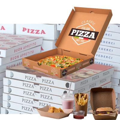 China China Supplier Wholesale Caja De Pizza Custom Desgin 14 18 Inch Recyclable Recycled Kraft Paper Corrugated Cardboard Round Pizza Boxes for sale