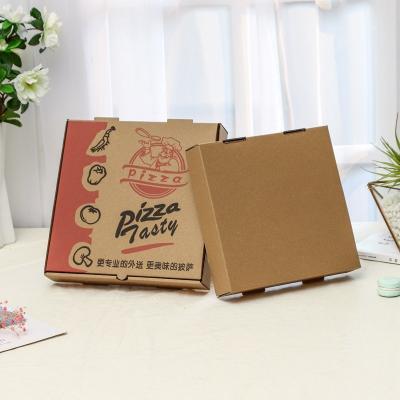 China Recyclable Custom Printed Kraft Rectangle Food Paper Cardboard Box Caixa De Pizza For Packaging for sale