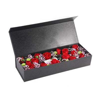 China Professionally Made Materials Recycled Ribbon Cheap Shiny Paper Gift Boxes With Roses for sale