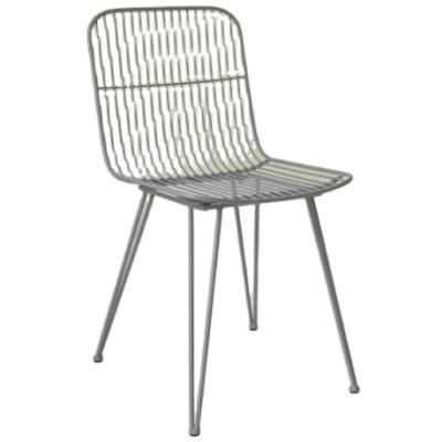 China Adjustable Wholesale Gray Metal Bistros Chair (Height) Outdoor Metal Restaurant Dining Chair for sale