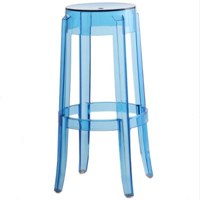 China Victoria Ghost (Height) Adjustable Stackable Acrylic Stool Transparent Blue for sale