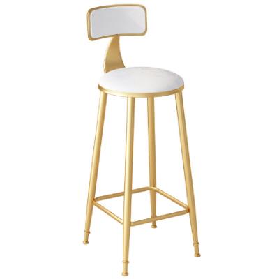 China Modern Wholesale White Velvet Metal Frame Gold Manufacturer Furniture High Bar Stool for sale