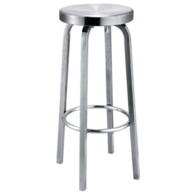 China Foshan modern furniture industrial style polished stainless steel round bar stool for sale