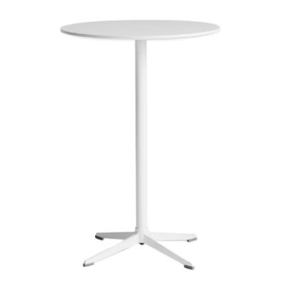 China (Size) Bistro Furniture White Metal Round Adjustable Commercial Cocktail Table for sale