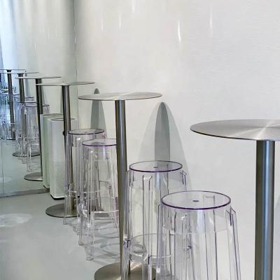 China Industrial High Round Bar Style Stainless Steel (Height) Adjustable Bar Table Rental Event Cocktail Table for sale