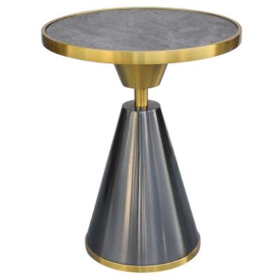 China Commercial Furniture Side (Height) Gray Metal Base Gray Marble Top Round Table Adjustable for sale