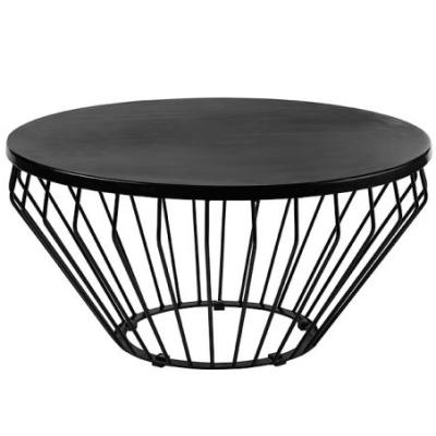 China (Other) Modern Design Black Metal Wire Round Adjustable Coffee Table for sale