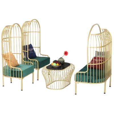 China Other Modern Event Rental Living Room Sofa Gold Metal Frame Birdcage Event Sofas for sale