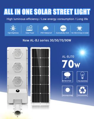 China ROAD 2022 Hot Selling Solar Street Light 30W 50W 70W 90W Outdoor Die-Casting Aluminum Solar Street Light for sale