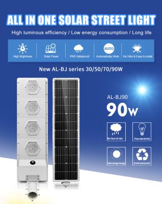 China ROAD Waterproof Road All In The Outdoor Garden Solar Motion Sensor 30W 50W 70W 90W Street Light Street Lights One for sale