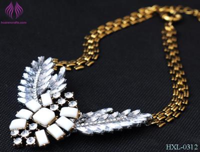 China Factory direct crystal angle wings statement necklace for sale