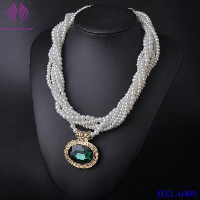 China Imitation Pearl Jewelry Crystal Choker pendant Statement Necklace For Women Luxury Necklace Chain&Pendant Boutique for sale