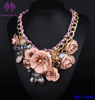 China Statement Choker crystal Flower Necklace Crystal Flora Collar Pendant Fashion Jewelry for sale