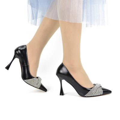 China Other hot sale silver diamond work party wear luxury 9cm stiletto high heels for ladies for sale