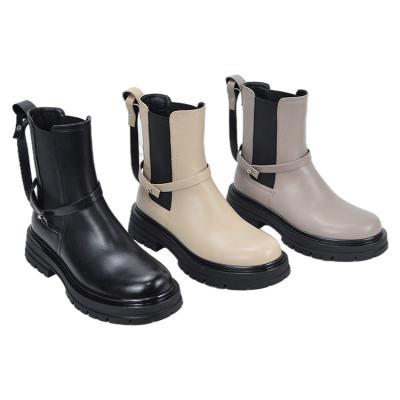 China High Quality Student Trend Leather Chelsea Boots Girls Winter Zipper Shoes Kids Spring Boots Waterproof for sale