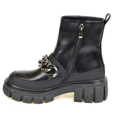 China Cheap Unisex Black Martins Boot Fashion Waterproof Trend 2021Waterproof Plus Velvet Martin Pu Boots for sale