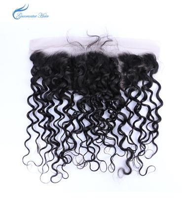 China 13*4 Virgin Human Remy Human Hair Full Lace Frontal Natural Water Wave Colo Frontal Water Wave Earring for sale