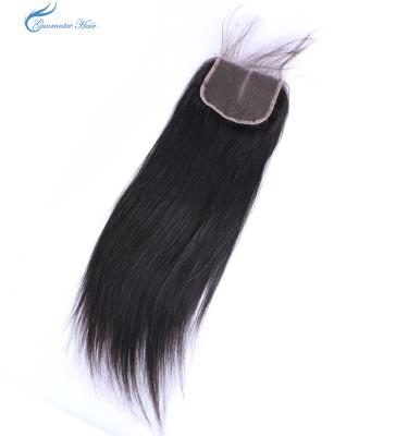 China Warranty Straight Virgin Remy Human Hair Lace Closure Straight Natural Color 4*4 for sale