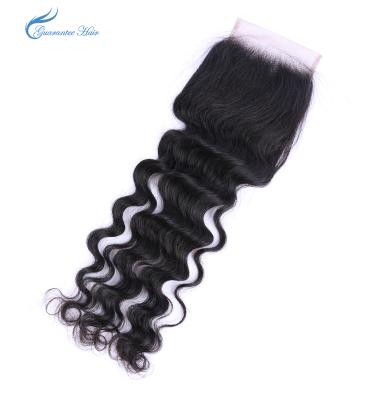 China Free Part 4*4 Guaranteed Wave Human Hair Closure Lace Closure Deep Loose Human Virgin Remy Deep Loose Wave Hair for sale