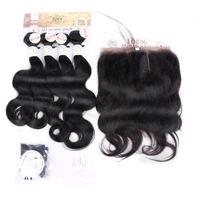 China Body Wave Bundle Hair 100% Body Wave Hair 4 bundles and one set of headband one 250gram to make one head for sale